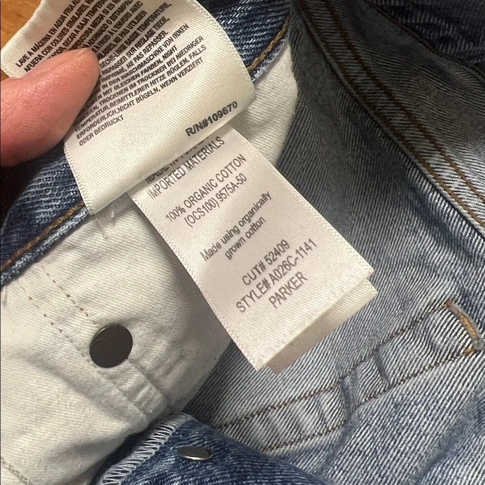 Agolde Distressed Blue Jean Shorts